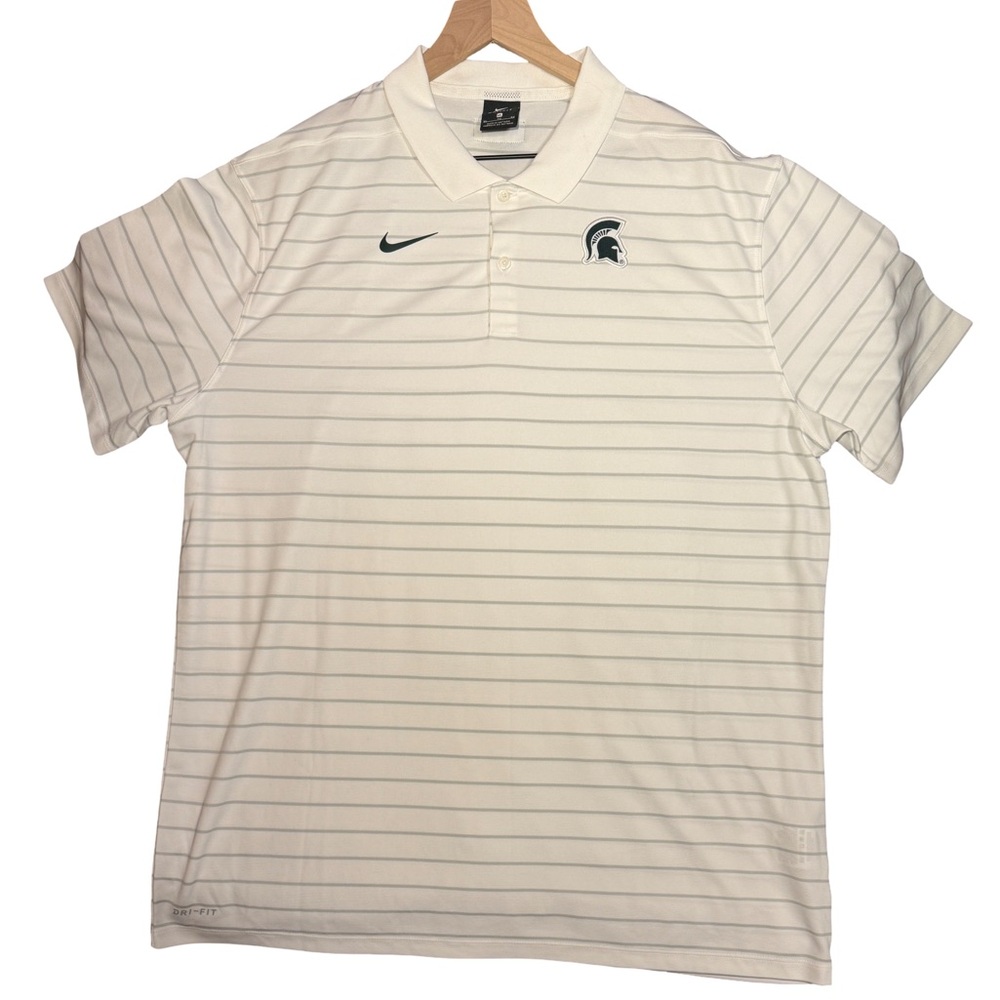 Nike Men's Michigan State Striped Polo Shirt